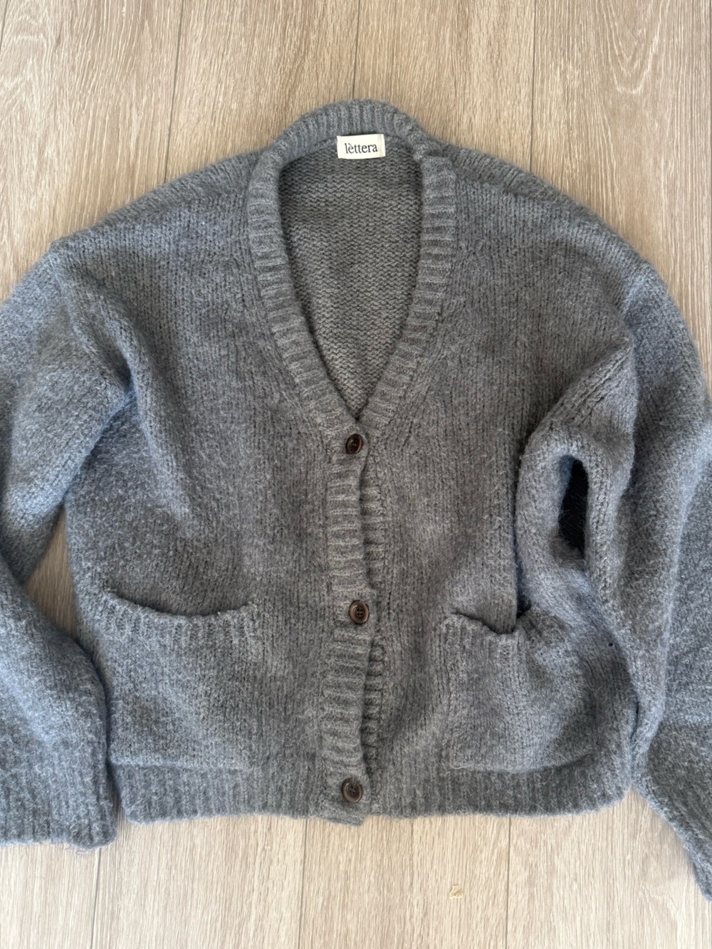Cozy Gray Button Cardigan Sweater